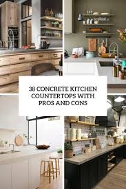 Concrete kitchen countertops are getting some serious traction among many designers because you can literally do anything with them. 38 Concrete Kitchen Countertops With Pros And Cons Shelterness