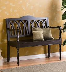 Black Bench With Back Cathedral Back Entryway Bench In Antique Black Finish Living Room Bench Home Black Bench