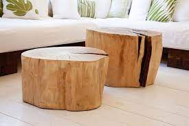 Neutral Interior Wood Table Diy Decor Stump Coffee Table