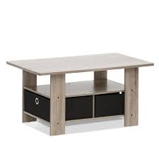 Furinno Andrey Coffee Table With Bin Drawer French Oak Grey Black Buy Online In Angola At Angola Desertcart Com Productid 39341574