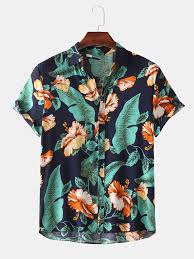 Maybe you would like to learn more about one of these? Designer Mens Hawaiian Tropical Plant Floral Print Short Sleeve Shirts Newchic