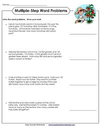 Students should be able to demonstrate the ability to solve multiplication and division word problems by choosing the operation, writing the equation, and finding the solution. Multiple Step Word Problem Worksheets