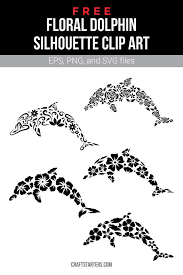Download Free Floral Dolphin Silhouette Clip Art Silhouette Clip Art Dolphin Silhouette Clip Art