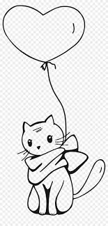 Want to find more png images? Cat And Balloon Picture Black And White Outline Drawings Of Cats Clipart 1943384 Pikpng