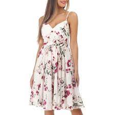 Robe longue à fleurs roses et taille smockée. Robe Courte Blanche Fleurie Blanc Cdiscount Pret A Porter