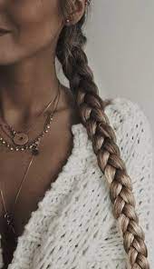 Layered Necklaces Balayage Braids Chunky Knit Sweaters Outfitideas Hair Styles Face Hair Hair Inspiration