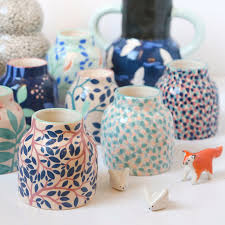 Mini Vase Feuillage Du Soir Poterie Peinte Mini Vase Peinture Sur Poterie