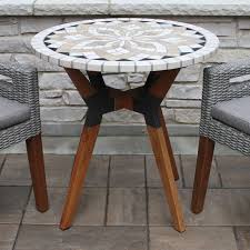 Vineyard 30 In Round Marble Mosaic Patio Bistro Table Marble Mosaic Bistro Table Marble Tables Design