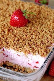 Easy Frozen Strawberry Dessert Recipe In 2020 Easy Strawberry Desserts Desserts Dessert Recipes