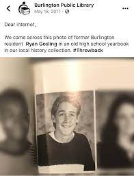 Gosling began his career as a child star on the disney channel's the mickey mouse club. Ryan Gosling S Old Hs Yearbook Photo He Went To Lester B Pearson Burlingtonon