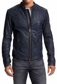 Man Navy Blue Biker Jacket Mens Leather Jacket Blue Leather Jackets For Men Leather Jacket Men Jackets Men Fashion Mens Blue Leather Jacket