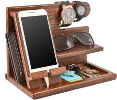 Wood Phone Docking Station Desk Organizer Wood Phone Stand Phone Docking Station Docking Station