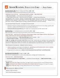 executive chef resume samples resume