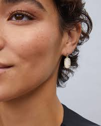 Lee Gold Drop Earrings in Iridescent Drusy