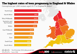 Chart The Highest Rates Of Teen Pregnancy In England
