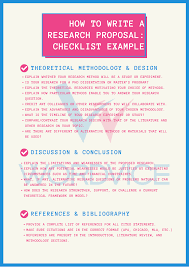 You will also need to demonstrate how you applied each method and why you believe that it is viable. Research Proposal Checklist Example Wordvice
