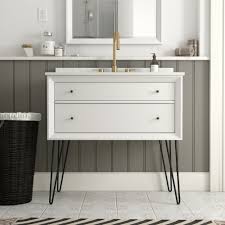 This diy bathroom vanity will not take up too much space but probably cannot load many. Dorel Living Tribecca 36 Wall Mounted Single Bathroom Vanity Set Reviews Wayfair