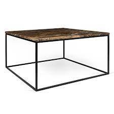 Sleek lines, clean edges, and high style are just a few things you can expect from a square coffee table. Gleam Brown Marble Black Coffee Table By Temahome Eurway