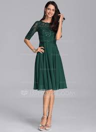 Us 153 00 A Line Scoop Neck Knee Length Chiffon Cocktail Dress With Sequins Jj S House Chiffon Cocktail Dress Tea Length Dresses Bodycon Dress With Sleeves