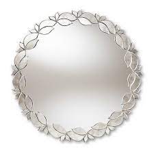 Ships free orders over $39. Silver Petal Leaf Round Wood Frame Wall Mirror Kirklands