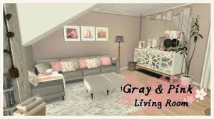 Gray Pink Living Room For The Sims 4 Living Room Sims 4 Pink Living Room Sims 4 Bedroom