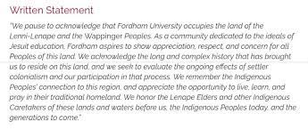 They are small, yet powerful statements that recognize and name indigenous peoples. Proposal For Indigenous Land Acknowledgement Passes In Usg Senate The Fordham Ram