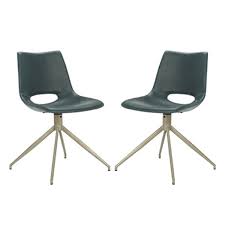 4 prong base with wood covers. Safavieh Danube 31 89 In Blue Midcentury Modern Faux Leather Swivel Dining Chairs Set Of 2 Ach7001b Set2 Rona