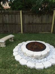 Quantum saphire blue 0.25 cu. Really Nice Fire Pit With Bench White Wall Rock And White Stones Home Depot Landscaping With Rocks Outdoor Landscape Lighting Backyard Landscaping
