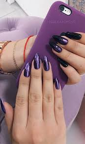 Collection by lori newell • last updated 9 weeks ago. 41 Pretty Nail Art Design Ideas To Jazz Up The Season Purple Chrome Black Nails
