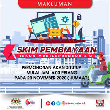 Tekun atau dalam bahasa penuhnya tabung ekonomi kumpulan usaha niaga(tekun) merupakan satu sehingga kini tekun bukan sahaja menjadi perintis pemberi pembiayaan bahkan turut memainkan peranan dalam. Tekun Nasional Pengumuman Permohonan Bagi Skim Pembiayaan Mobilepreneur 3 0 Akan Ditutup Pada 20 November 2020 Mulai Jam 6 Petang Temanniagaanda Facebook