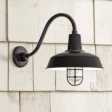 Warehouse 19 H Clear Glass Gooseneck Outdoor Wall Light 9c392 Lamps Plus