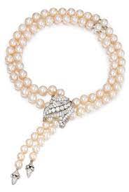 A Platinum Cultured Pearl And Diamond Tassel Necklace Verdura 1955 The Double Strand Necklace Composed Of 85 Cultured Pearls Pearls Jewelry Cultured Pearls