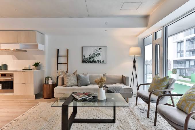 Contemporary open-plan living and dining with plenty of natural light., AI generated