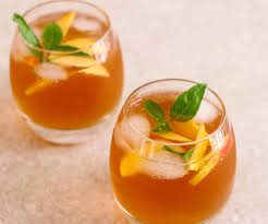 Peach Iced Tea Summer Drink Peach Fruit Healthy Cold Brewed