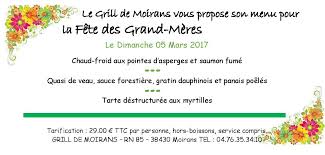 Date de la fête des grands mères en france. Menu Fete Des Grand Meres Le Grill De Moirans