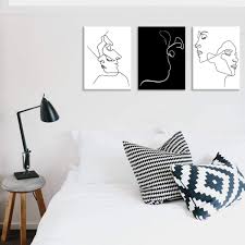 Stupell home decor laundry room bathroom wood. Black And White Wall Art Line Drawing Modern Minimalist Wall Decor For Couples Bedroom Lovers Abstract Art Wall Prints Aesthetic Room Decor Stretched Artwork For Home Walls Canvas Wall Art For Bedroom Buy Online At Best Price In Uae Amazon Ae