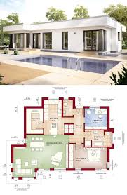 Bungalow Haus Modern Mit Flachdach Architektur Im Bauhausstil 3 Zimmer Grundriss 10 House Construction Plan House Projects Architecture Modern Bungalow House