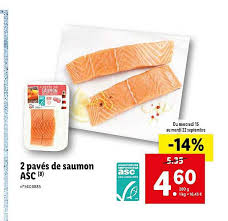 Offre 2 Paves De Saumon Asc Chez Lidl
