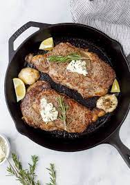 Jan 06, 2020 · if you have a cooking thermometer, you can also use this to track the steak's cooking level. Pan Seared Ribeye Steak Recipe With Herb Butter Joyful Healthy Eats