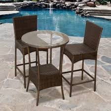 3 Piece Outdoor Wicker Patio Bar Chair Set By Tk Classics 698 00 Rust Resistant Powder Coated Al Patio Furniture Sets Patio Bar Table Outdoor Furniture Sets