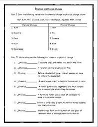 Worksheet Chemical Physical Change Chemical And Physical Changes Chemical Changes Physical Change