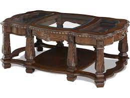 Set includes 2 end table and 1 rectangular cocktail table villa valencia collection occasional table set classic chestnut finish crafted from birch solids twisted and. Aico Furniture Michael Amini Windsor Court Glass Vintage Fruitwood 54 W X 34 D Rectangular Cocktail Table Aic7020154