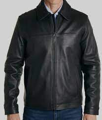 1200 Perry Ellis Mens Black Lambskin Full Zip Leather Coat Jacket S Damaged Leather Coat Jacket Leather Coat Jackets