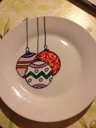 Christmas Plate With The Aid Of Some Sharpies Bake At 150 C For 30mins Definitely Making Some More Christmas Centerpieces Christmas Plates Christmas Crafts