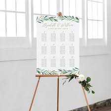 Greenery Wedding Seating Chart Printable Seating Chart