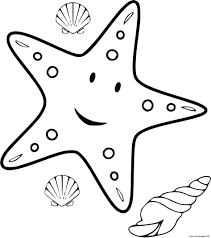 Sea star coloring page for adults. Sea Star And Sea Shells Coloring Pages Printable