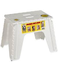The contemporary step stool has two steps with wide platforms and rounded corners for added safety. Amazing Deal On Ez Foldz 12 Inch Folding Step Stool In White