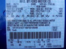 Identify Your Ford Truck Axle From The Door Sticker Blue