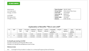 Delta dental of california bill payment: Eob For Dental Insurance Explanation Of Benefits