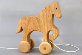 Horse Pull Toy Wood Toys Wooden Toys Wooden Animal Toys